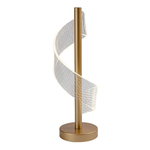 Lámpara de Mesa LED Espiral Moderna, Regulable, con Control Táctil, para Mesita de Noche, Acabado Cromado, Protección Ocular, para Decoración del Hogar y Oficina - Product Image 2