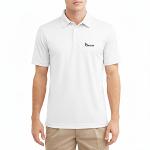 Chemise de golf pour homme en jersey uni 100% coton à manches courtes, coupe ajustée, séchage rapide, respirante - Product Image 5