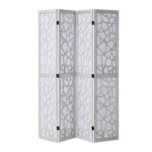 Divisorio in Legno a 4 Pannelli Alto 66,9 Pollici, Paravento Pieghevole Portatile Intagliato per Interni, Schermo per la Privacy Artistico - Product Image 1
