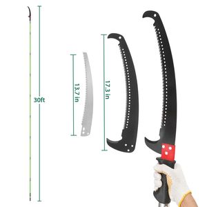 Lightweight 30ft Manual Pole <b>Saw</b> Set Long Handle Pruner with Sharp Steel Blade Scissors for Tree Trimming for Outdoor Tasks - Product Image 4