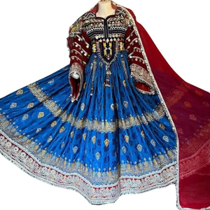 Wholesale Rate Custom Colors & Sizes Afghani Lace Floor-Length Long Sleeve Vintage <b>Wedding</b> Dress OEM Services Afghan Kuchi Dress - Product Image 1