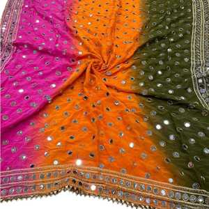 Écharpes, châles et hijabs de mode pour femmes, châle brodé, couleurs personnalisées, design traditionnel avec travail de miroir, vêtements de fête par AM IMPEX Su - Product Image 4