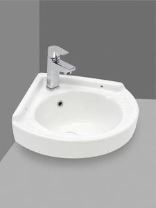 Compact Oval Corner Ceramic <b>Sink</b> Modern <b>Small</b> Wall Mounted Washing Basin Luxury Bathroom Vanity Parity Hand Wash Vessel Bowl - Product Image 2
