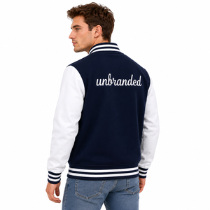 Blouson universitaire unisexe personnalisé à manches longues, couleur unie, coupe classique, fermeture éclair, chaud, rembourré, respirant, vêtement d'extérieur décontracté pour l'hiver - Product Image 6
