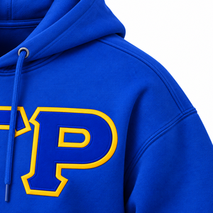 เสื้อฮู้ดสีเหลืองทอง Sigma Gamma Rho พร้อมดีไซน์ตัวอักษรกรีกแบบนูนสีน้ำเงิน มีเชือกผูกที่ฮู้ดและกระเป๋าแบบจิงโจ้ สำหรับเครื่องแต่งกายชมรมนักศึกษา - Product Image 6
