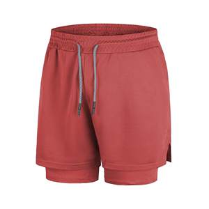 Shorts d'entraînement de basketball double couche, coupe ample, en maille respirante avec compression interne - Product Image 2