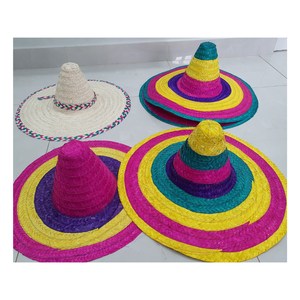 Durable Mexican <b>Straw</b> Sombrero <b>Hat</b> in Bulk Handmade Sun <b>Hat</b> for Beach Resorts Festival Markets and Promotional Campaigns - Product Image 1