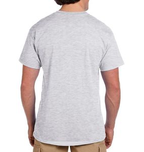 CAMISETA CLÁSICA DE HOMBRE DE ALGODÓN 100% DE MANGA CORTA, GRIS JASPEADO, CON LOGO FRONTAL, SUAVE, TRANSPIRABLE Y DE SECADO RÁPIDO - Product Image 6