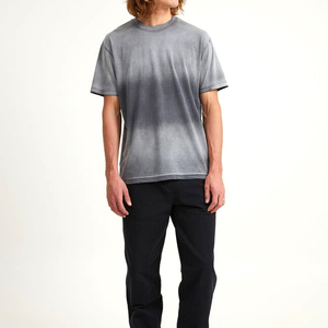 Camiseta Oversize de Estilo Único y Corte Relajado con Efecto Desgastado, de Algodón Pesado Premium, Cuello Redondo, Manga Corta, Casual - Product Image 4