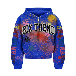Sudadera con capucha y cremallera Six Trend para hombre, corte regular, informal, ecológica, con bolsillo de felpa francesa, tejido transpirable. - Product Image 3