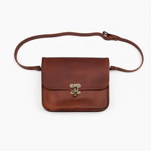 Vintage Genuine Leather Crossbody Bag with Lock Closure Single Strap Brown Color All seasons Daily Use - Product Image 1