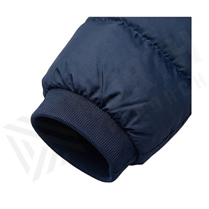 Hooded Quilted Waterproof <b>Bubble</b> Jacket Black Full Sleeve Winter Windproof Cotton Shell Knitted Fabric Polyester Filling Stand - Product Image 6