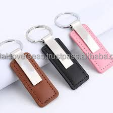 <b>Custom</b> Logo Metal Leather <b>Keychain</b> Premium Stainless Steel Key Holder Corporate Promotional Gift - Product Image 2