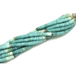 Cuentas de Amazonita Planas en Forma de Rondelle |   Cadena de 15 pulgadas |   Cuentas de Piedras Preciosas con Sombreado Azul Verde |   Suministros para la Fabricación de Joyería |   Cuentas al por Mayor - Product Image 5