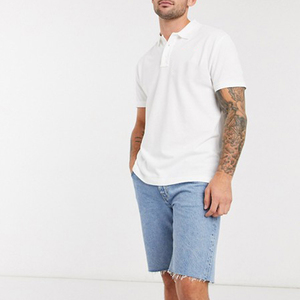 Polo de Manga Corta Blanco para Hombre, de Algodón Oxford, Estilo Casual, Transpirable, Corte Regular - Product Image 1