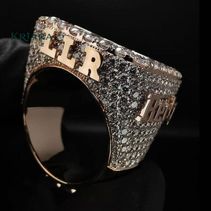Anillo de Diamantes Cultivados en Laboratorio Chapado en Oro Rosa de 18K y Plata 925 para Hombre, Estilo Hiphop, Regalo de Lujo para Boda y Aniversario - Product Image 4