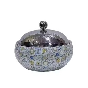 Plat de service isotherme en acier inoxydable de 33 cm, écologique, avec couvercle, vert texturé, pour maintien au chaud des aliments et service à table - Product Image 4