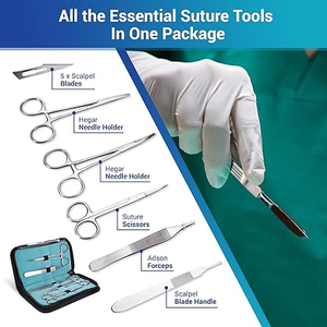 Kit Completo de Práctica de Sutura, 40 Piezas, Modelo de Esqueleto 410, Acero Inoxidable Japonés de Alta Calidad, para Estudiantes de Medicina y Veterinaria - Product Image 2