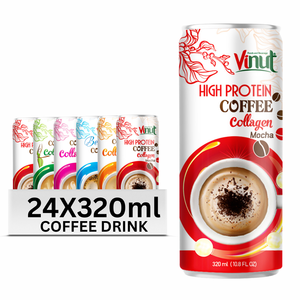 Boisson au café Arabica Robusta Collagène en canette aluminium 320ml Sans OGM Sans produits laitiers Sans gluten VINUT Marque privée OEM ODM Premium - Product Image 1