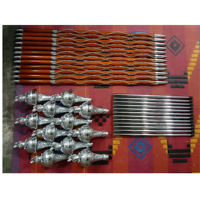Masse de tambour-major à tête plate, en cuivre gaufré et acier inoxydable, personnalisable pour fanfare