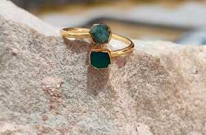 Wholesale Natural Raw gemstone Tourmaline <b>Ring</b>, Gold Plated Brass Handmade Multi Gemstone Boho <b>Crystal</b> Jewelry Manufacturer - Product Image 5