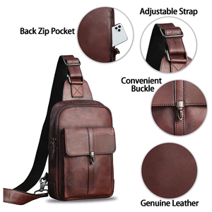 Bolso de Pecho Cruzado de Cuero Personalizado, Moderno y Elegante, para Hombre, Unisex. - Product Image 6