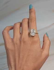 4.90 CT IGI Certified Lab Grown <b>Diamond</b> <b>Ring</b> 18K Gold Plated Women | Luxury Engagement Anniversary <b>Ring</b> | Bridal <b>Diamond</b> Jewelry - Product Image 3