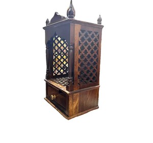 Traditional Sheesham Wood Prayer Shrine |Carved Wooden <b>Home</b> <b>Temple</b> |Small Hindu <b>Temple</b> with Drawer | Jodhpur Export - Product Image 6