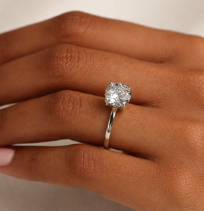 Bague de fiançailles élégante en argent sterling 925 et or 10K 14K avec diamant de laboratoire rond de 2 carats, sertie à griffes, vente en gros - Product Image 3