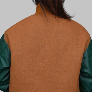 Chaqueta universitaria de manga de cuero genuino de lana 100% personalizada chaquetas universitarias Letterman Bomber de béisbol personalizadas - Product Image 3
