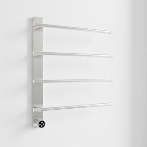 Moderno Portasciugamani in Acciaio 20,5 X 24,2 X 3,2 Pollici con Mensola Riscaldante e Funzione Pieghevole; Finitura Superficiale Spazzolata - Product Image 4