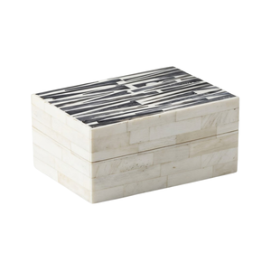 Luxury Bone Inlay Jewelry <b>Box</b> Striped Design Handmade | Decorative Storage Organizer Keepsake <b>Gift</b> Case Home Use Premium Elegant - Product Image 1