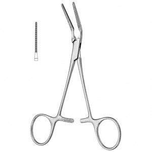 Pinzas COOLEY con mandíbulas rectas, curvas y anguladas de 3 cm de longitud, y mangos angulados con longitud total de 5-1/4 pulgadas, 5-1/2 pulgadas, 13.3 cm, 14 cm ZETOMEDPRO - Product Image 1