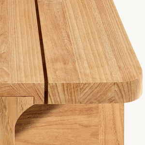 Table d'appoint multifonctionnelle en teck minimaliste moderne - Table d'appoint naturelle unique, adaptée à une utilisation en intérieur ou en extérieur - Product Image 3
