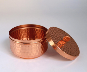 Handmade Vintage Pure Copper Airtight Dishwasher Safe Eco-Friendly Kitchen Storage <b>Container</b> Tableware for Spice Dry Fruit Tea - Product Image 5
