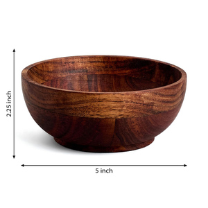 Ensemble de 2 bols polyvalents en bois d'acacia pour salade de fruits et légumes bol rond en bois pour la fabrication de pâte et de collations bol de service - Product Image 3