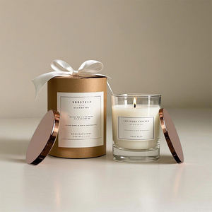 Custom Hot Brand Logo and Packaging Private Label Aromatherapy Soy Wax Luxury <b>Candles</b> with Gift Box Glass Jar Scented - Product Image 3