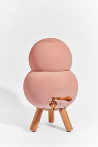 Fontaine à eau en argile faite à la main au design minimaliste, qualité export, avec robinet, distributeur d'eau en argile à refroidissement naturel avec support en bois - Product Image 3