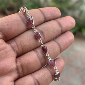 Hot Sale Tourmaline Stone <b>Bracelet</b> Natural Healing Raw Tourmaline <b>Gemstone</b> <b>Bracelet</b> 925 Sterling Silver <b>Bracelet</b> Jewelry - Product Image 1