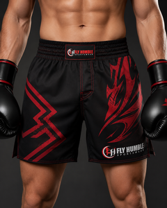 Shorts MMA pour hommes Fly Humble, imprimé numérique marron et noir, respirant, anti-humidité, sans coutures, vêtements de sport, prix de gros - Product Image 1