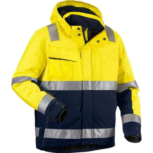Hi Vis New Design Multiple Pockets Factory Made Safety <b>Jacket</b> Custom Logo Printed <b>Construction</b> Safety <b>Jackets</b> OEM Service - Product Image 2