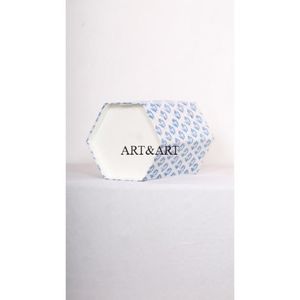 Poubelle élégante hexagonale pliable en coton et carton, faite à la main, imprimée, pour usage intérieur/extérieur, rue et bureau - Product Image 5