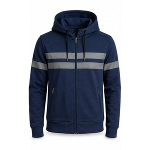 Hi Vis Hoodie Men Custom Made Workwear Road Safety Hoodies <b>Work</b> Uniform Hooded <b>Jumper</b> High Visibility Reflective Stripes Jackets - Product Image 2