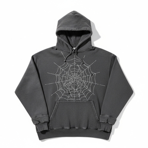 Sudadera con capucha de moda al por mayor para hombre, chándal gráfico con estampado de telaraña, forro polar, jersey unisex, proveedor de sudaderas con capucha estilo urbano - Product Image 3