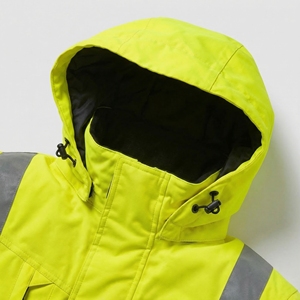 Chaqueta de Seguridad con Capucha de Alta Visibilidad |   Chaqueta Reflectante Amarilla y Negra, Impermeable |   Fabricante de Ropa de Seguridad Personalizada OEM - Product Image 4