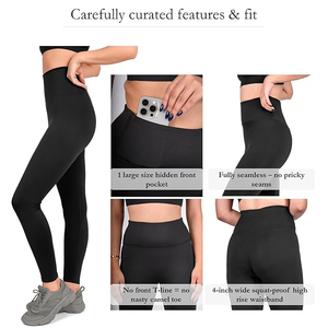 Leggings à taille haute avec soutien élevé, tissu doux sans couture, effet ventre plat, extensibles et respirants pour le yoga et les entraînements - Product Image 4