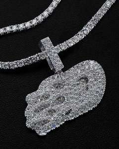 จี้และชาร์มรูปตัวอักษร ZAWO HOUSE สไตล์ฮิปฮอปสุดหรู ทำจากเงินแท้ 925 ชุบทองคำขาวและโรสโกลด์ ประดับด้วยเพชรโมอิสซาไนต์ VVS คุณภาพสูง พร้อมใบรับรอง - Product Image 4