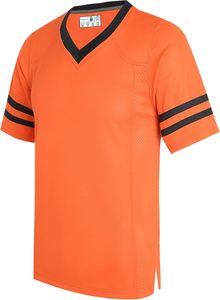 Maillot de sport rose à col en V et manches courtes pour homme avec rayures noires, en polyester à séchage rapide, chemise décontractée pour l'été - Product Image 2