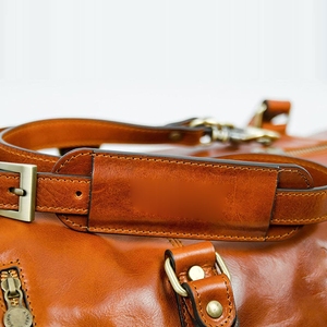 Bolsa de Viaje de Cuero Hecha a Mano Exclusiva, Bolsa de Lona Espaciosa para Viajes - Product Image 6