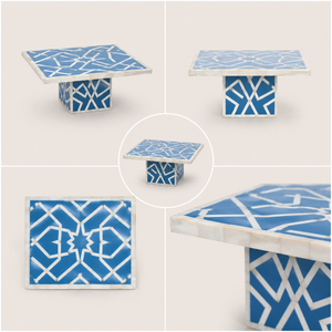Base para Pastel con Incrustaciones de Madreperla |   Expositor de Postres de Madera Hecho a Mano |   Regalo de Decoración para el Hogar para Eid y Bodas |   Soporte de Servicio de Lujo - Product Image 2